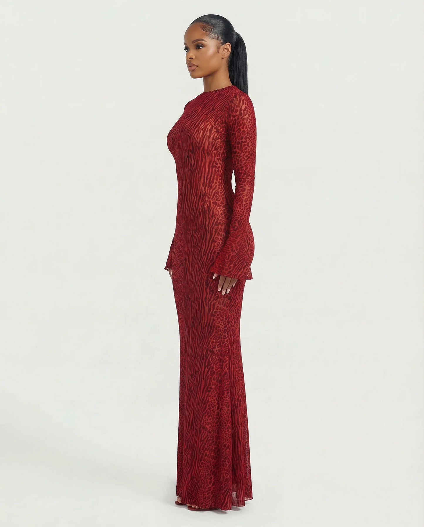 Celestia Mesh Open Back Maxi Dress