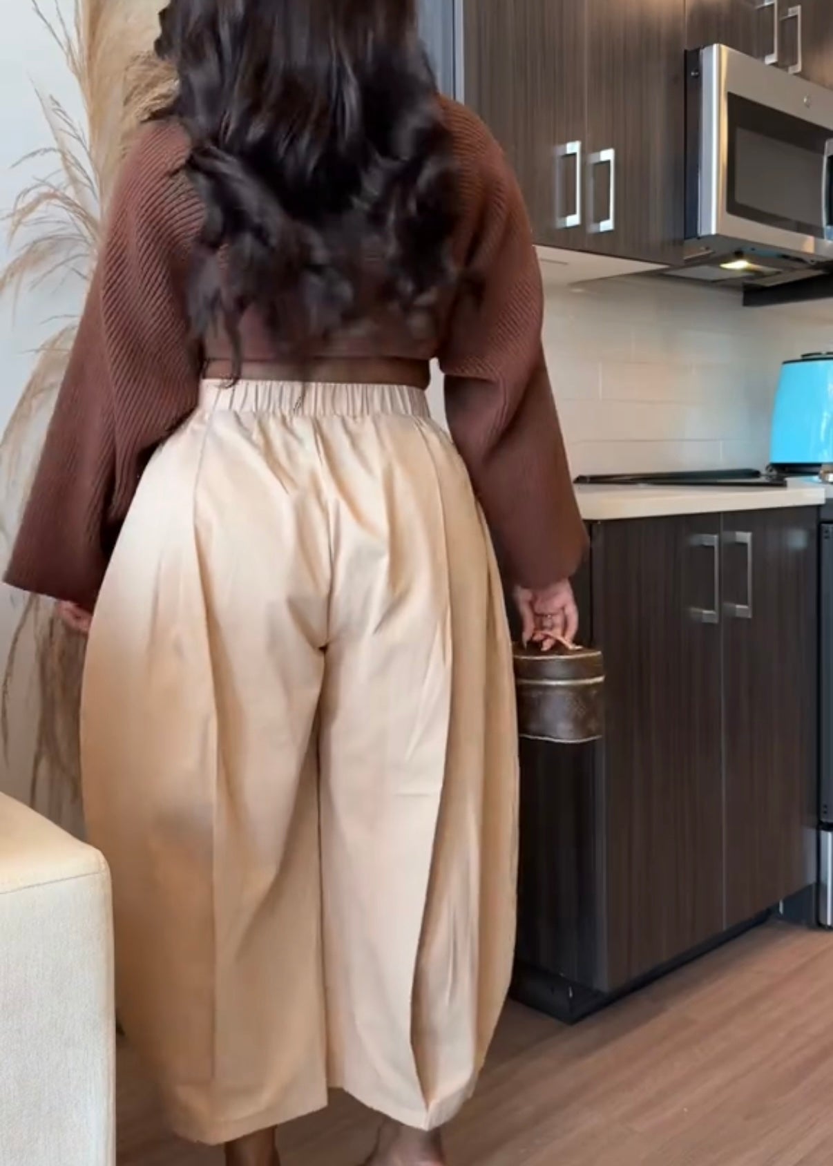 High-Waist Pleated Wide-Leg Pants