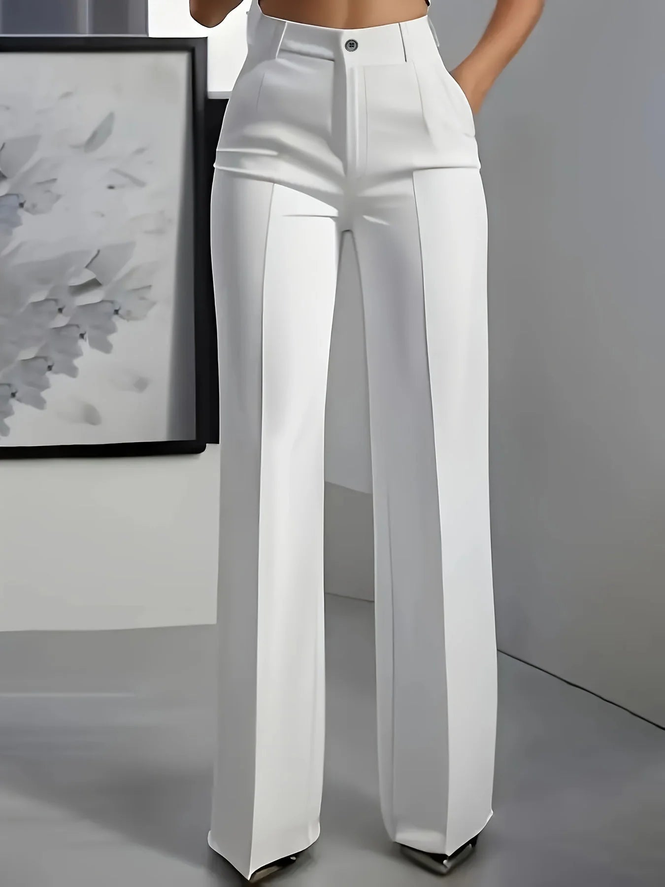 High-Waist Tailored Straight-Leg Pants – Minimalist Power Silhouette