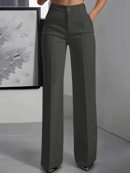 High-Waist Tailored Straight-Leg Pants – Minimalist Power Silhouette