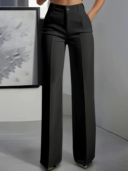 High-Waist Tailored Straight-Leg Pants – Minimalist Power Silhouette