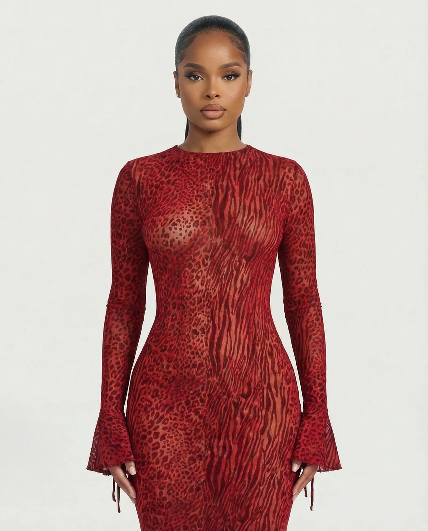 Celestia Mesh Open Back Maxi Dress