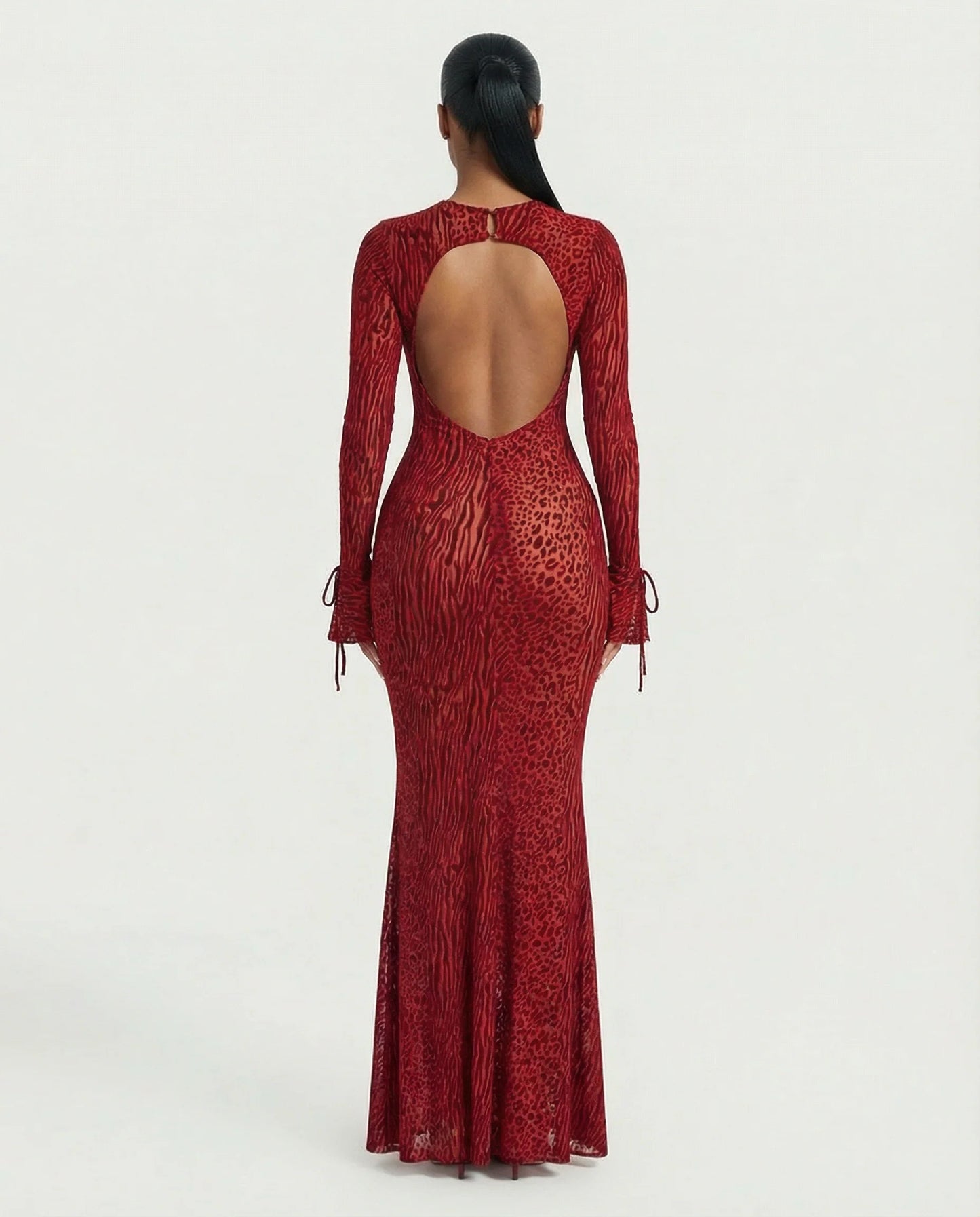 Celestia Mesh Open Back Maxi Dress
